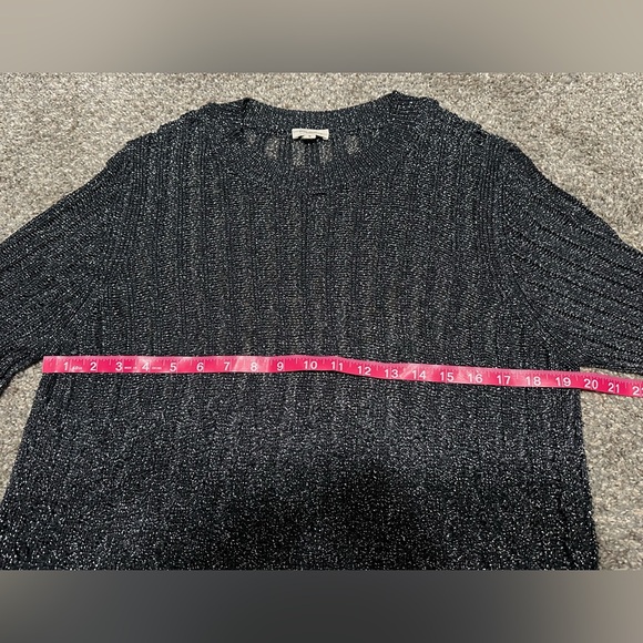 Anthropologie Pilcro Metallic Black Long Sleeve Top size 1x - Picture 3 of 4